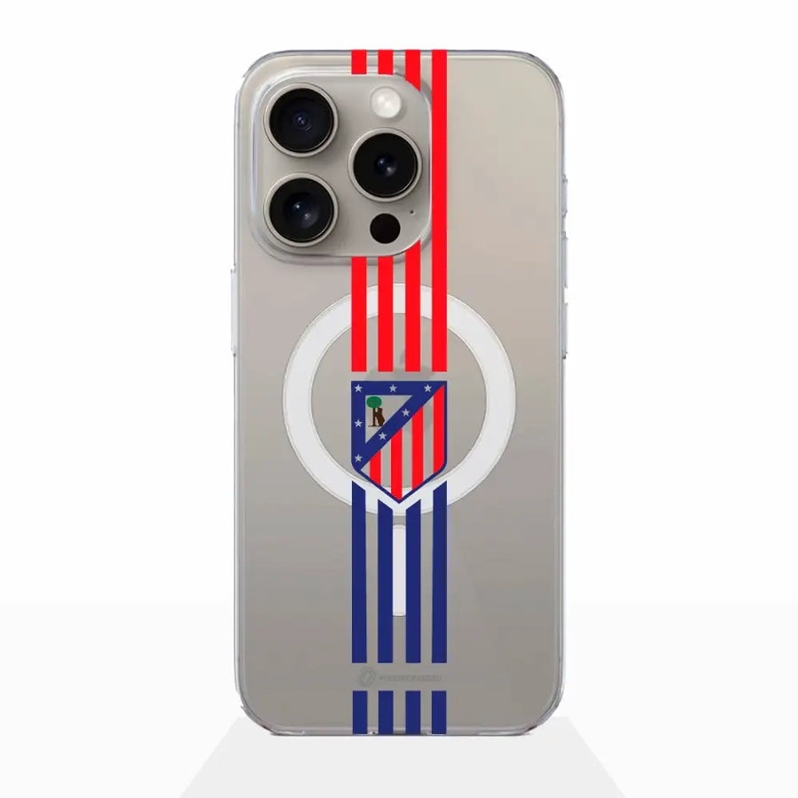 Atletico Madrid Official Clear Magsafe Phone Case stripes