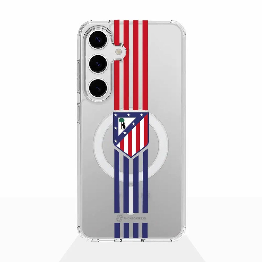Atletico Madrid Official Clear Magsafe Phone Case stripes