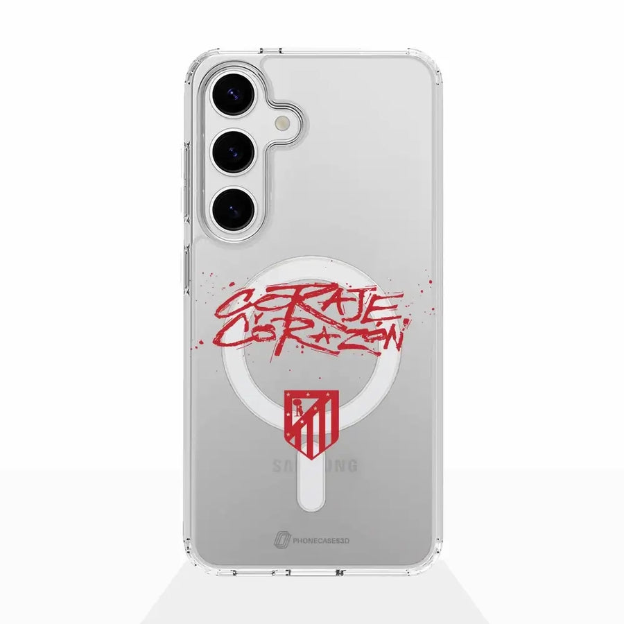 Atletico Madrid Official Clear Magsafe Phone Case Design Coraje and Corazón