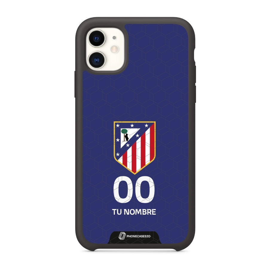 Atletico Madrid Official 3D Phone Case Crest Blue + Name and Number
