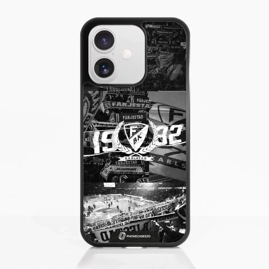 Funda de Teléfono 3D Oficial de Färjestad BK – Diseño Fotográfico en Blanco y Negro