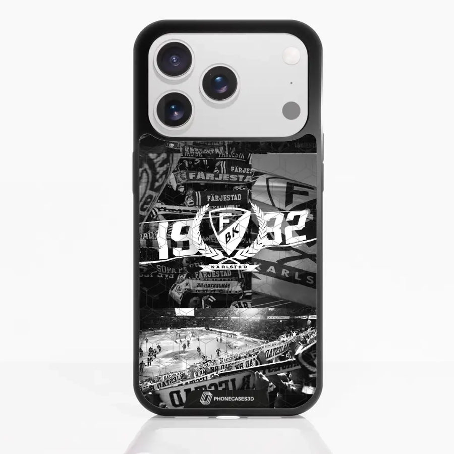 Funda de Teléfono 3D Oficial de Färjestad BK – Diseño Fotográfico en Blanco y Negro