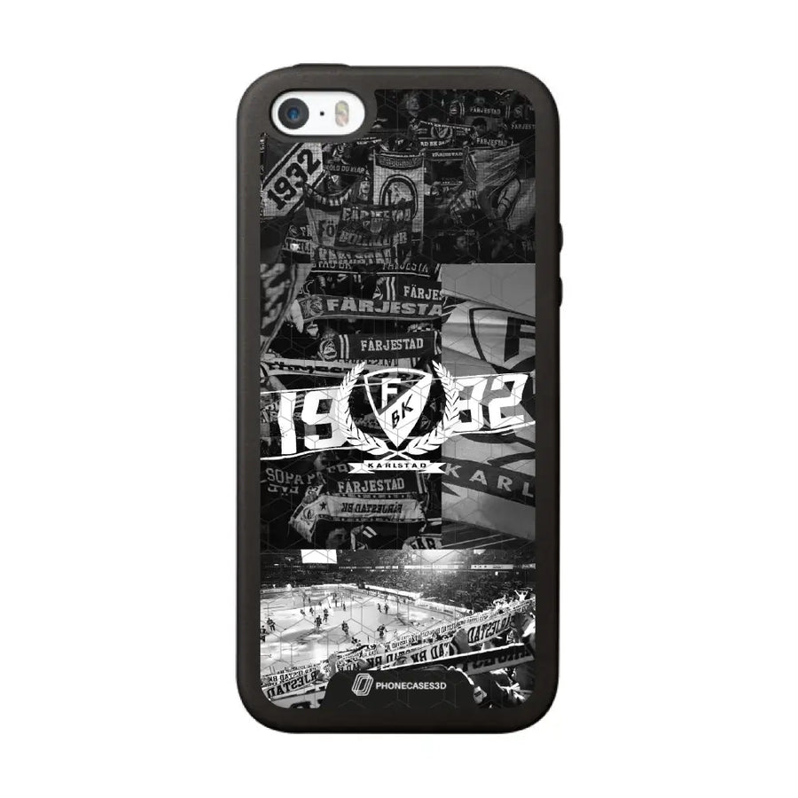 Funda de Teléfono 3D Oficial de Färjestad BK – Diseño Fotográfico en Blanco y Negro