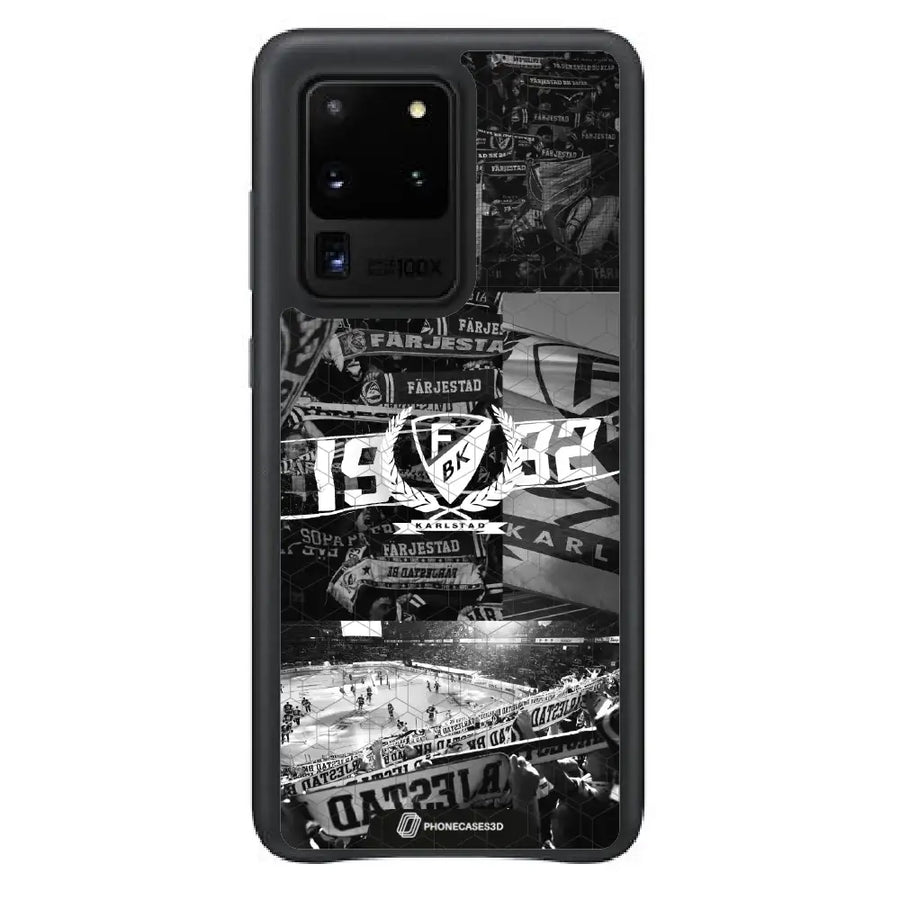 Funda de Teléfono 3D Oficial de Färjestad BK – Diseño Fotográfico en Blanco y Negro