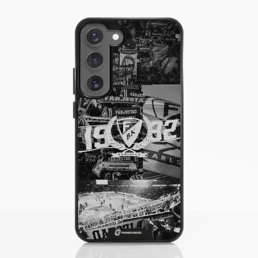 Funda de Teléfono 3D Oficial de Färjestad BK – Diseño Fotográfico en Blanco y Negro