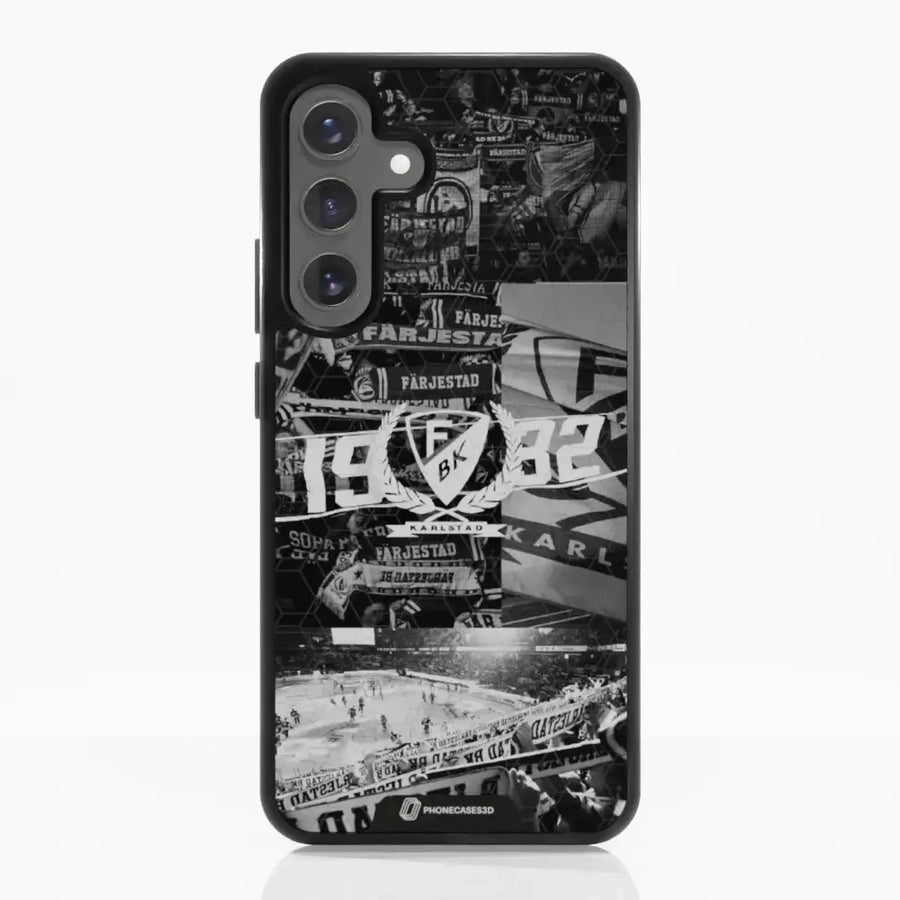 Funda de Teléfono 3D Oficial de Färjestad BK – Diseño Fotográfico en Blanco y Negro