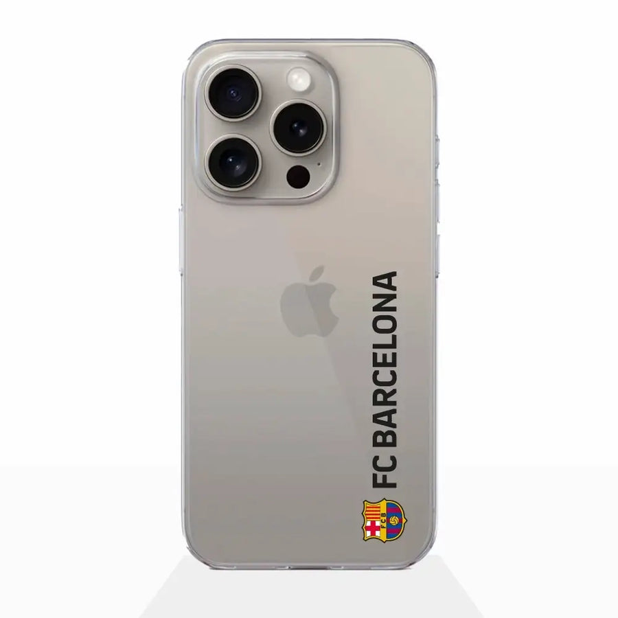 Funda móvil Transparente Oficial FC Barcelona Vertical negro
