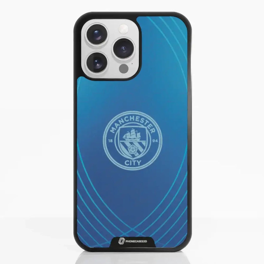 Man City Official 3D Phone Case Design Metalic Blue