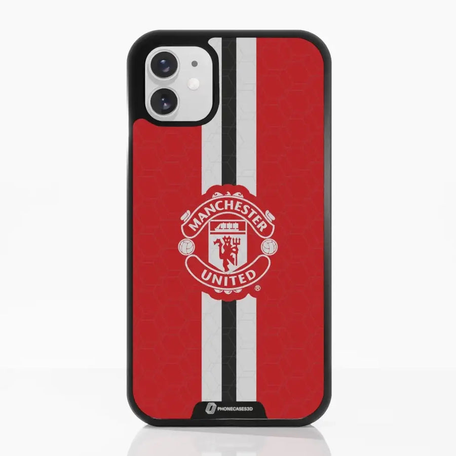 Funda de Teléfono 3D Oficial de Manchester United – Diseño Raya Vertical