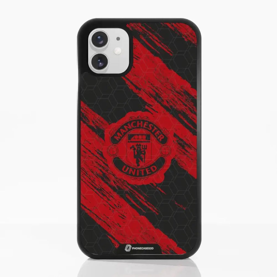 Manchester United Official 3D Phone Case Design red & black abstract