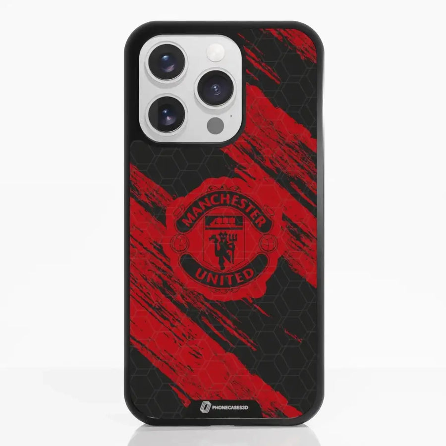 Manchester United Official 3D Phone Case Design red & black abstract