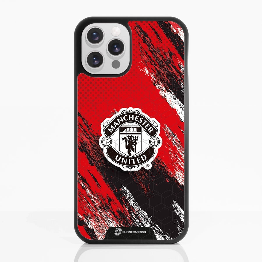Manchester United Offisielt 3D Mobildeksel – Svart Våpenskjold Design
