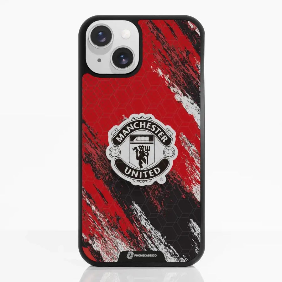 Manchester United Offisielt 3D Mobildeksel – Svart Våpenskjold Design