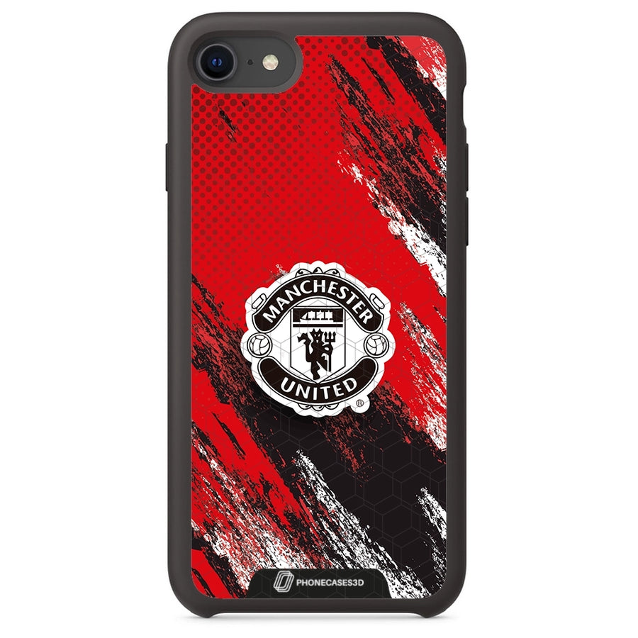 Manchester United Offisielt 3D Mobildeksel – Svart Våpenskjold Design