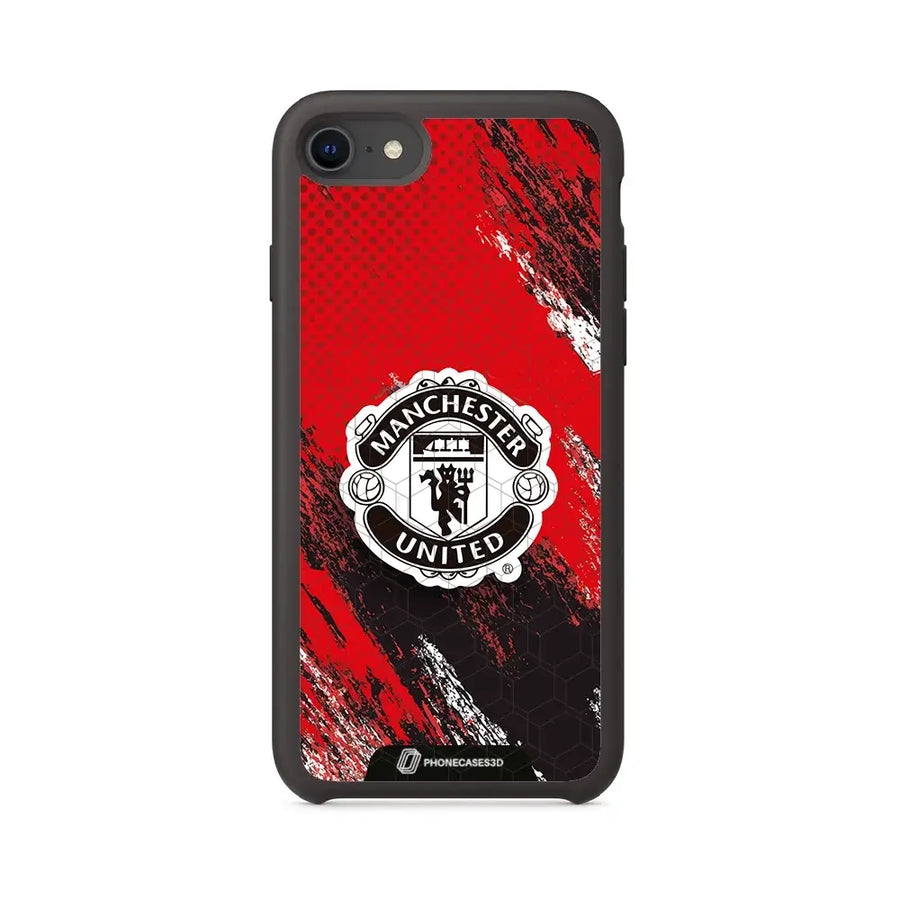 Manchester United Offisielt 3D Mobildeksel – Svart Våpenskjold Design
