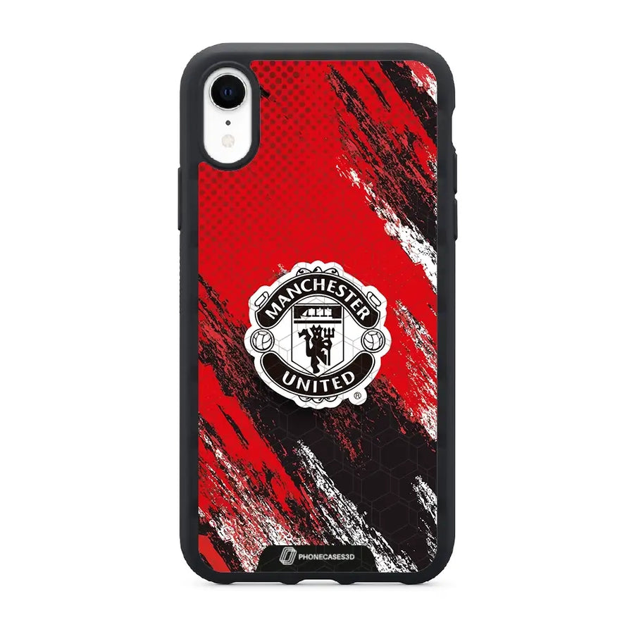 Manchester United Offisielt 3D Mobildeksel – Svart Våpenskjold Design