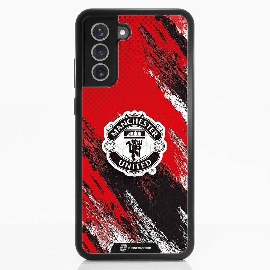 Manchester United Offisielt 3D Mobildeksel – Svart Våpenskjold Design