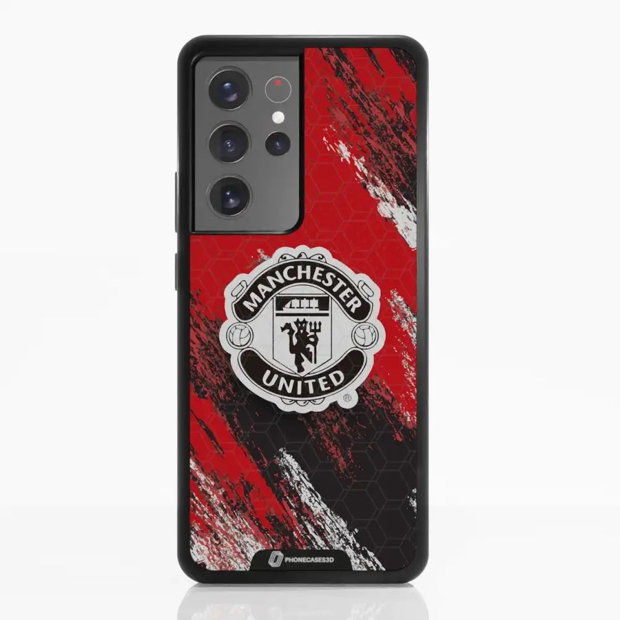 Manchester United Offisielt 3D Mobildeksel – Svart Våpenskjold Design