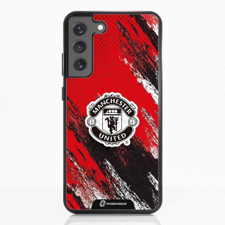 Manchester United Offisielt 3D Mobildeksel – Svart Våpenskjold Design