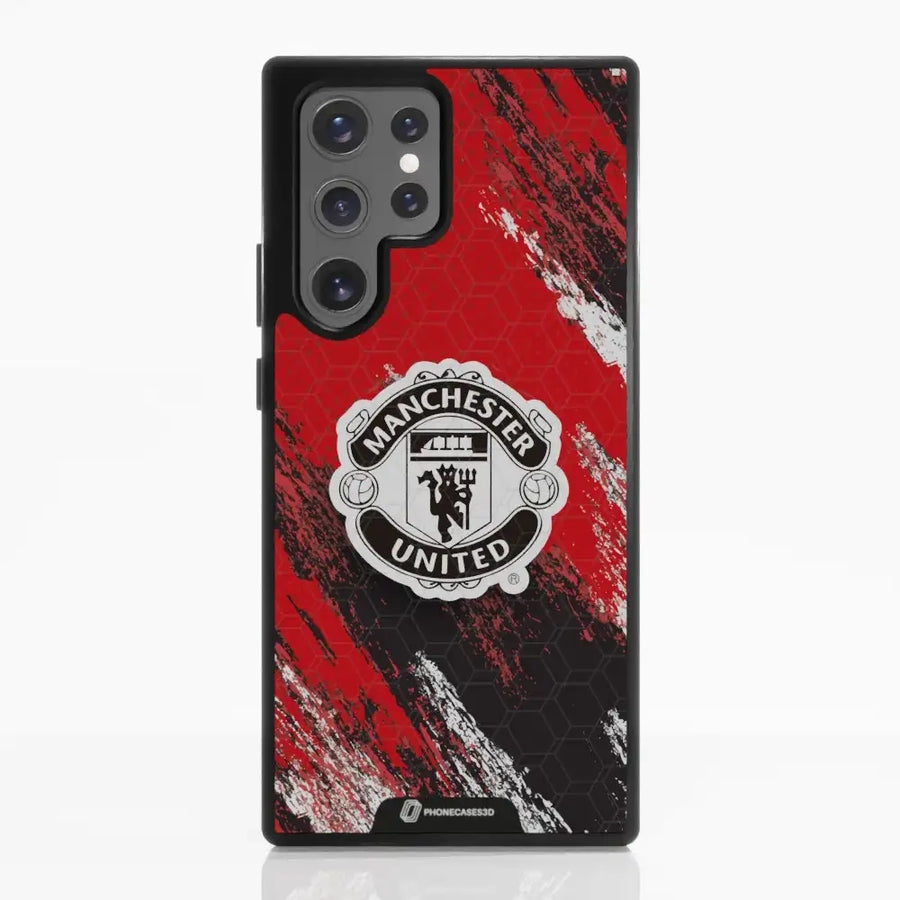 Manchester United Officiellt 3D Mobilskal – Svart Vapenmärke Design