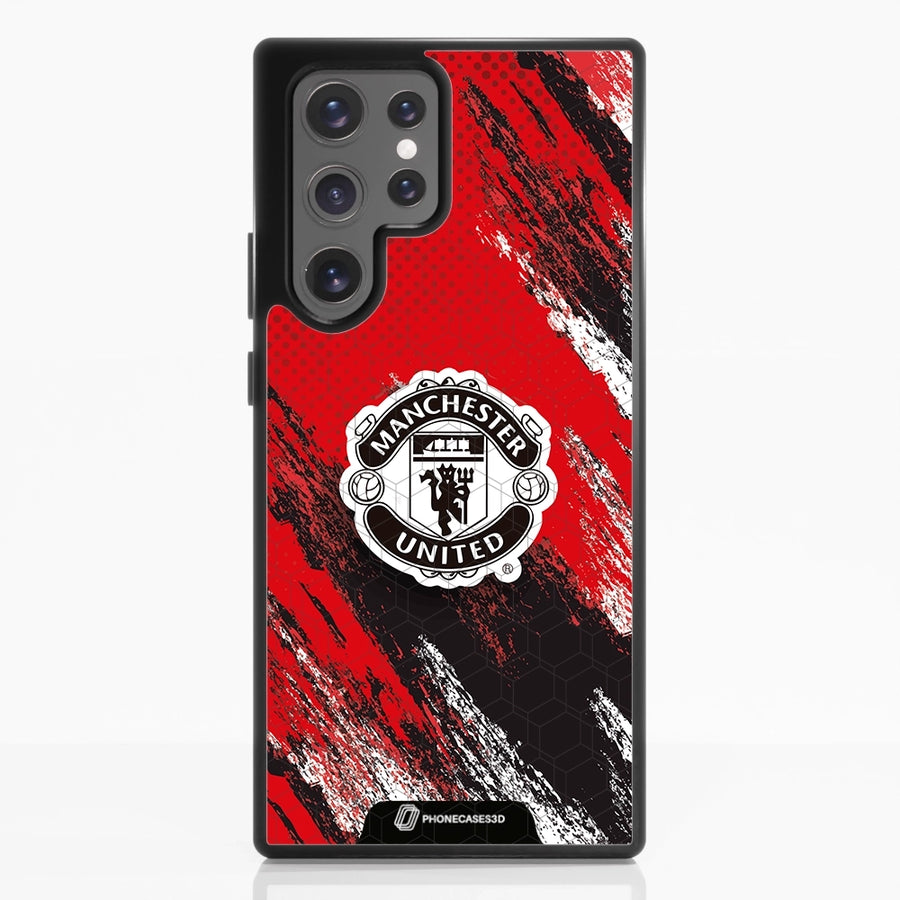 Manchester United Offisielt 3D Mobildeksel – Svart Våpenskjold Design