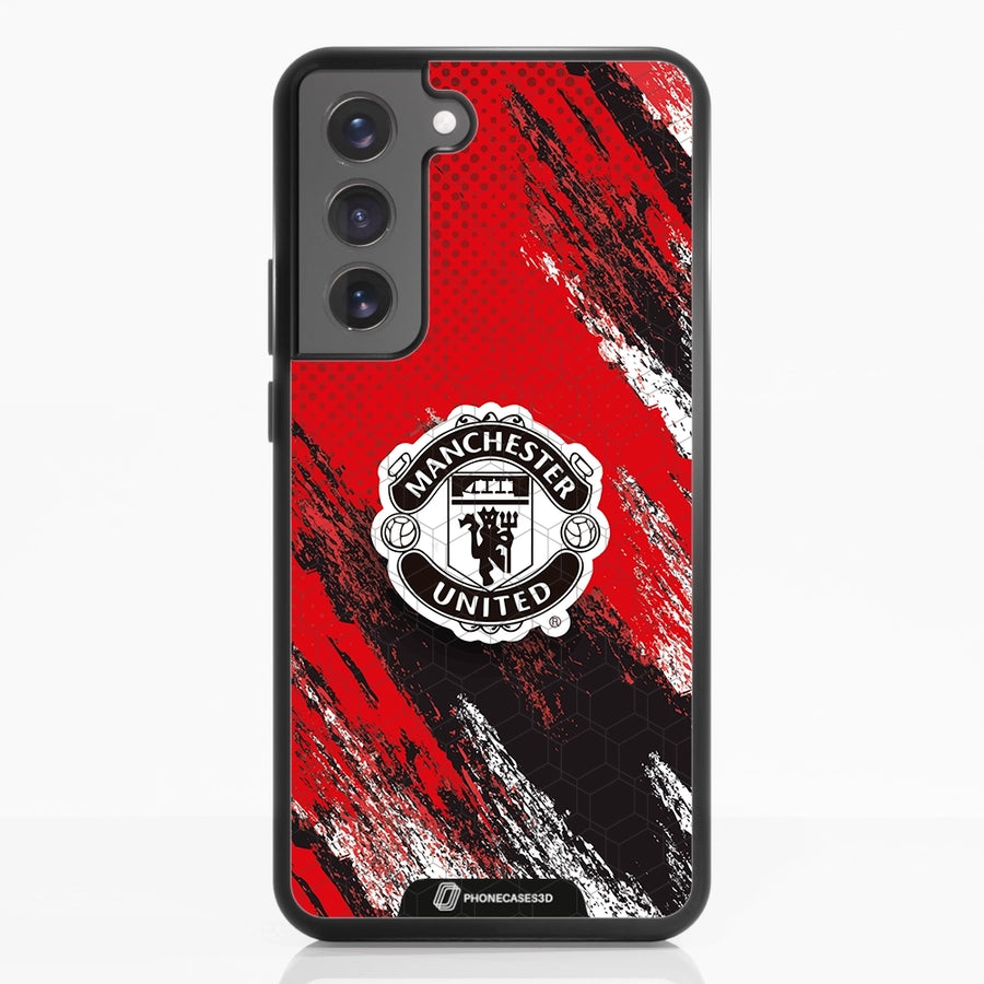 Manchester United Offisielt 3D Mobildeksel – Svart Våpenskjold Design