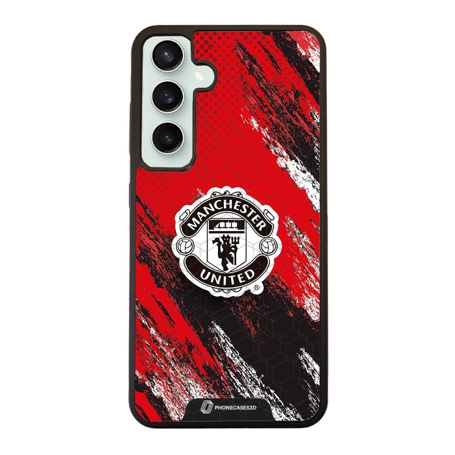 Manchester United Offisielt 3D Mobildeksel – Svart Våpenskjold Design