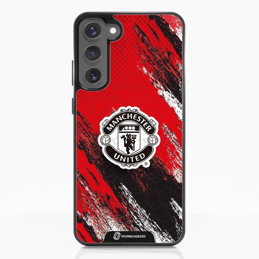 Manchester United Offisielt 3D Mobildeksel – Svart Våpenskjold Design