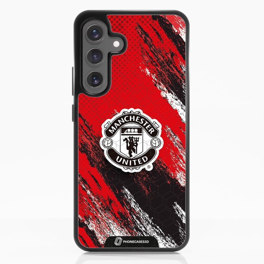 Manchester United Offisielt 3D Mobildeksel – Svart Våpenskjold Design