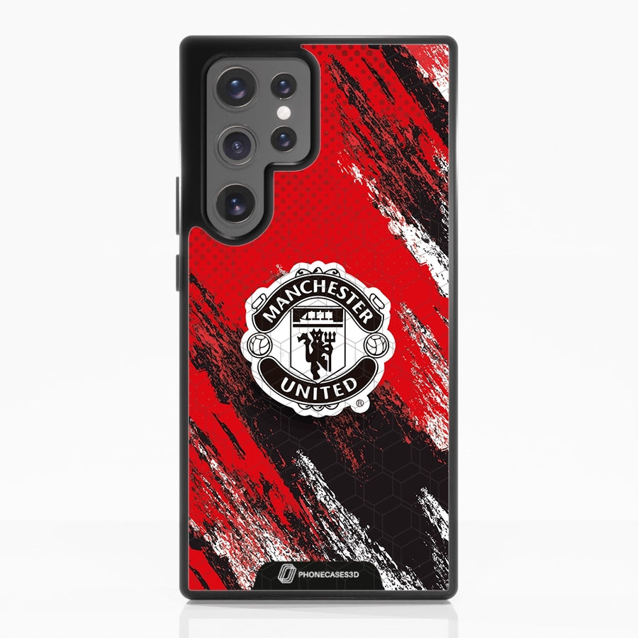 Manchester United Officiellt 3D Mobilskal – Svart Vapenmärke Design