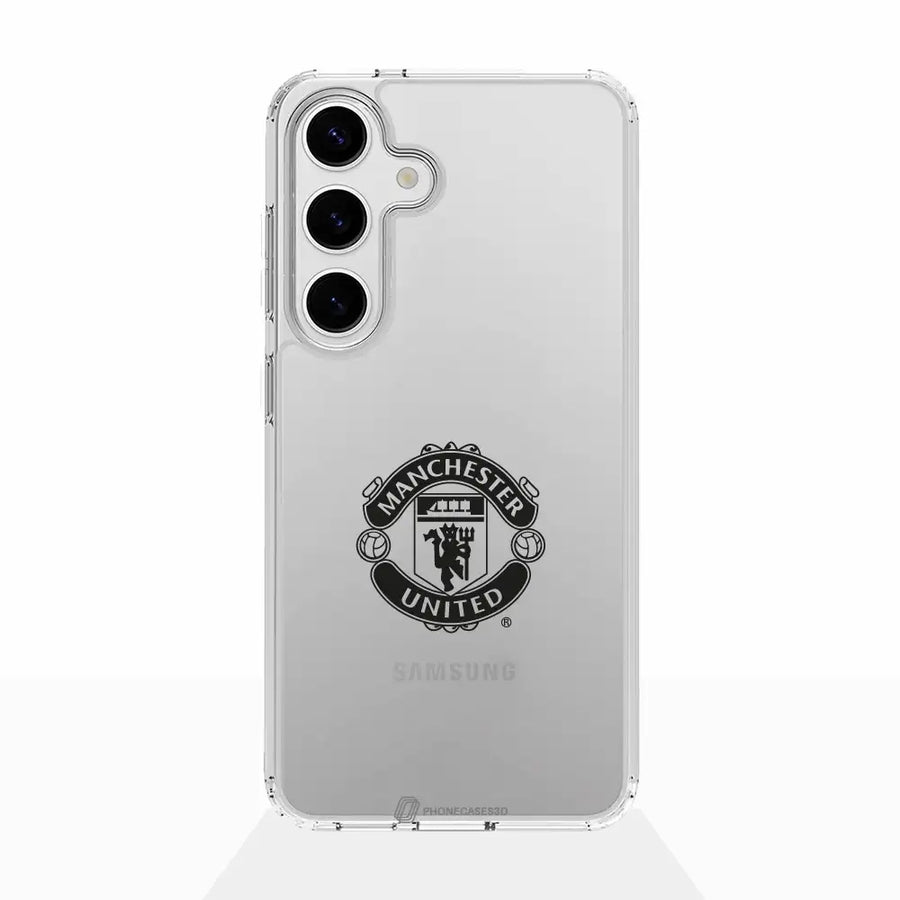Manchester United Official Clear Phone Case Vertical Black Shield